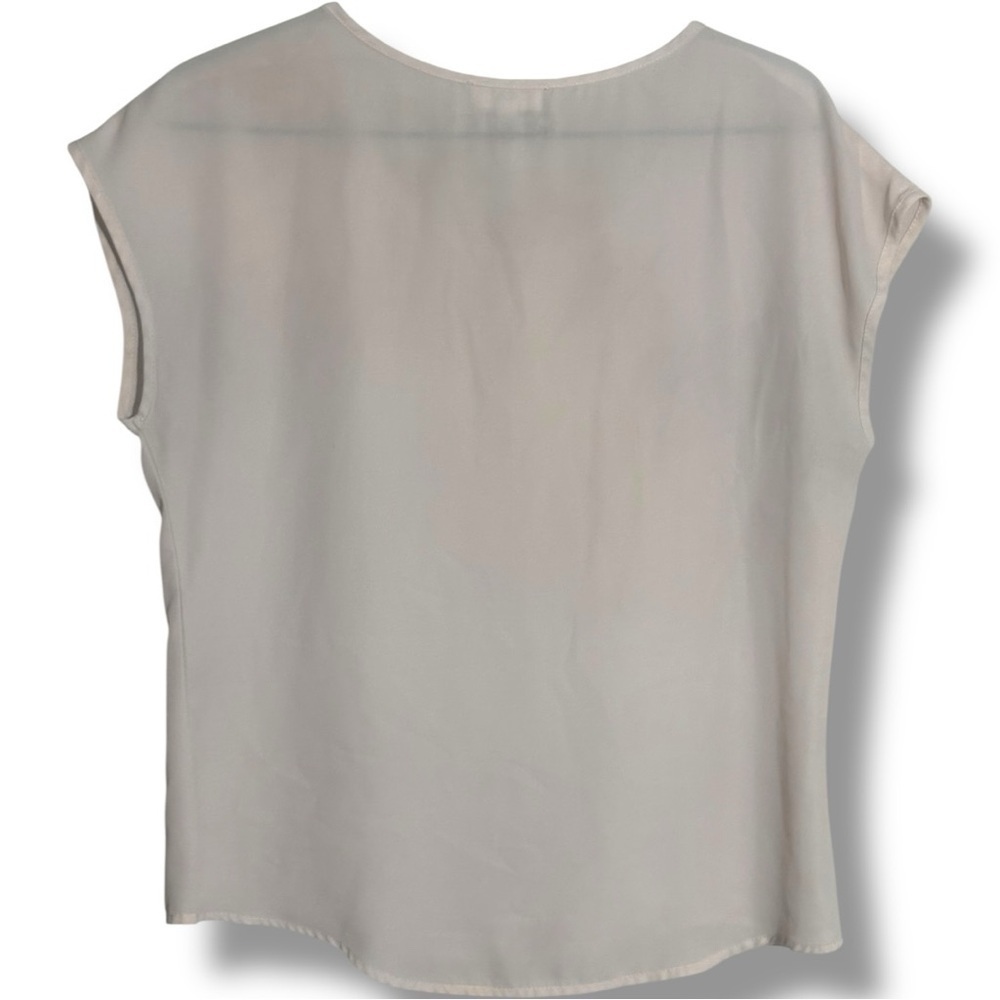 Ali & Kris Cream Pale Pink Cap Sleeve Shear Lightweight Blouse - Picture 15 of 15